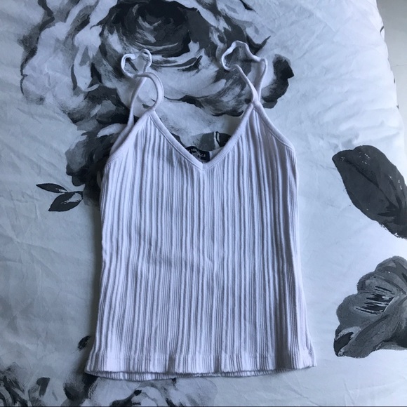 Brandy Melville Tops - RARE White Ribbed Lorene Tank Top